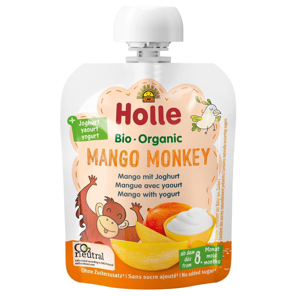 Holle Mango Monkey Pouchy Mango mit Joghurt 6x 85 g