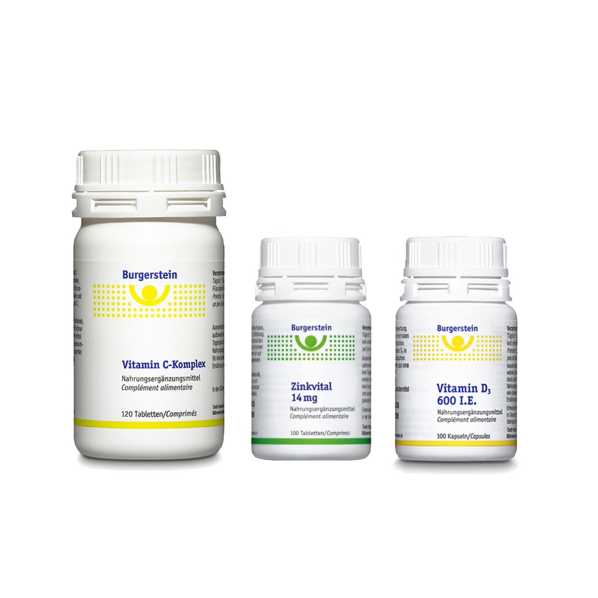 Burgerstein Vitamin C-Komplex, Zinkvital und Vitamin D3 als Winter Trio kaufen