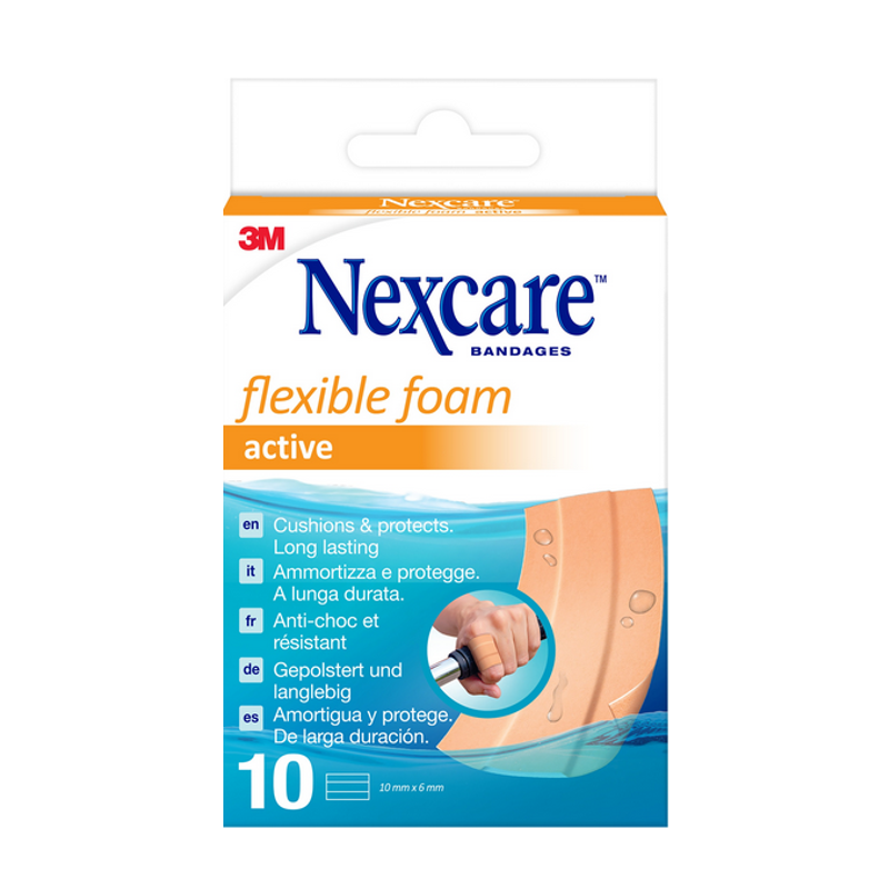 3M NEXCARE Pflaster Foam Activ Bands 6 x 10 cm 10 Stück