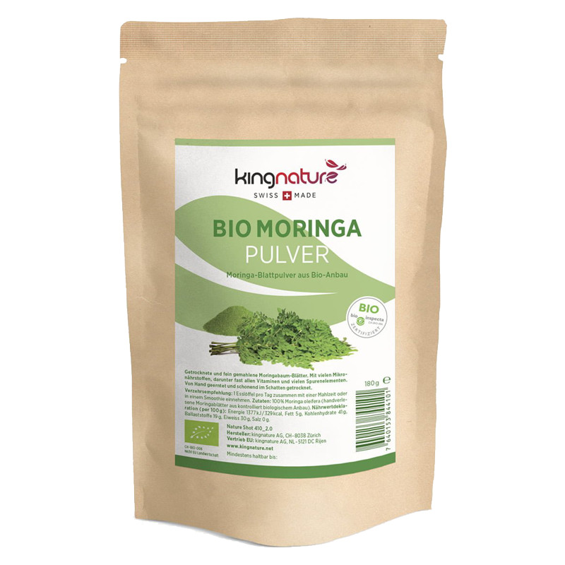 Kingnature Moringa Blattpulver Bio 180 g