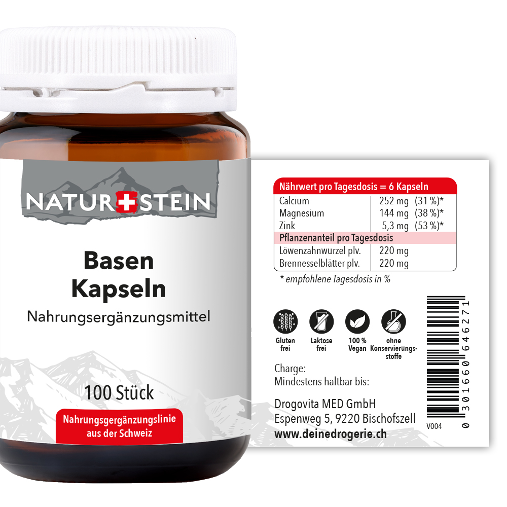 Naturstein Basen Kapseln 100 Stück