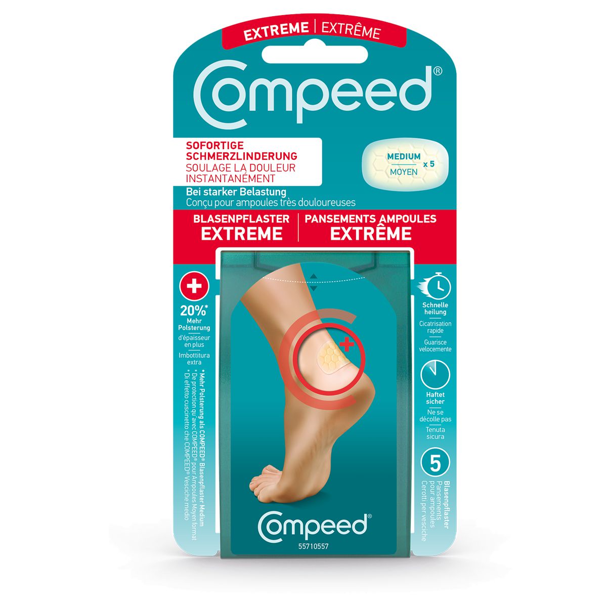 Compeed Blasenpflaster Extreme für Ferse 5 Stück