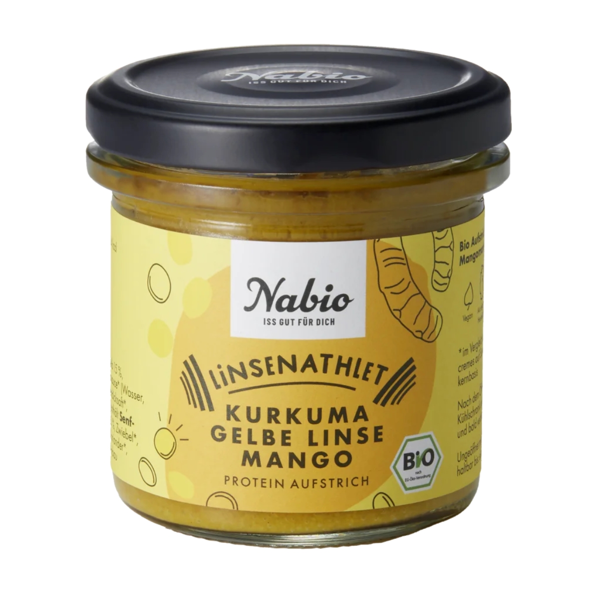 Nabio Proteinaufstrich Gelbe Linsen Kurkuma Mango 140 g