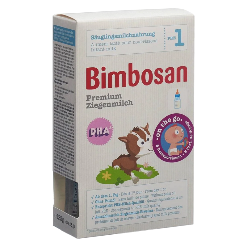 Bimbosan Ziegenmilch 1 Säugling Reiseportionen 5 x 25 g