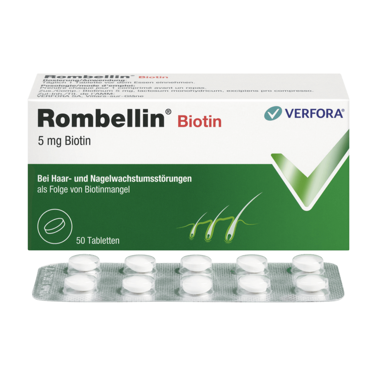 ROMBELLIN Tabl 5 mg Biotin 50 Stück