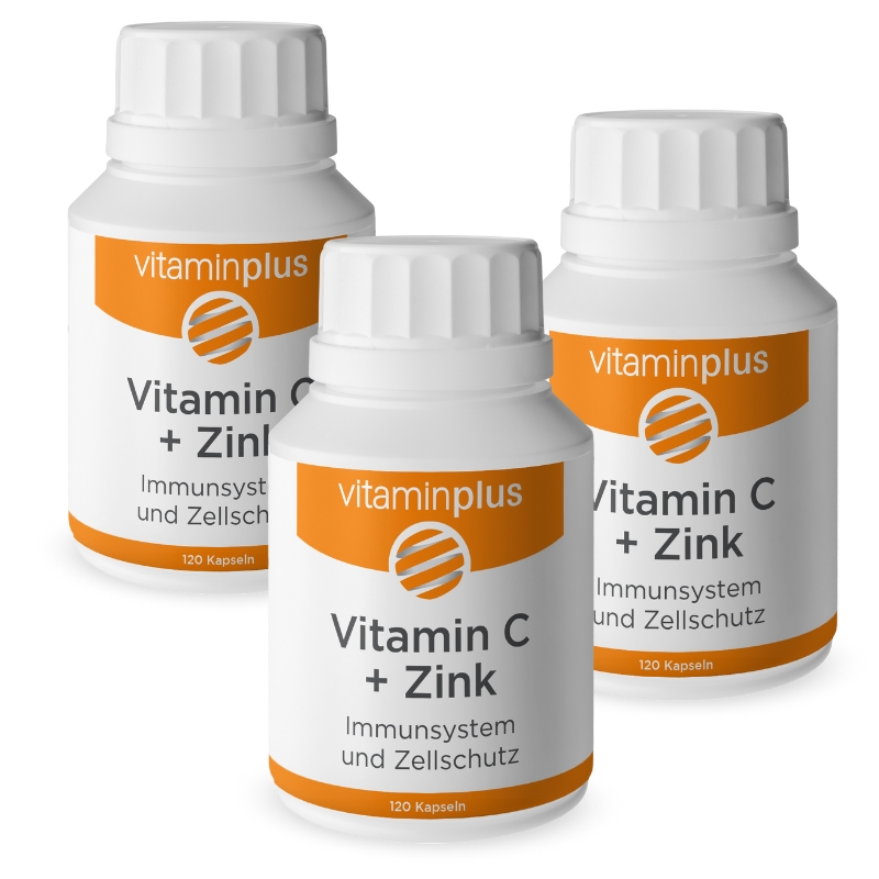 Vitaminplus Vitamin C + Zink Kapseln 3x 120 Stück