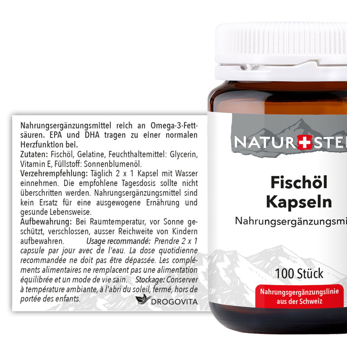 Naturstein Fischöl Kapseln 100 Stück