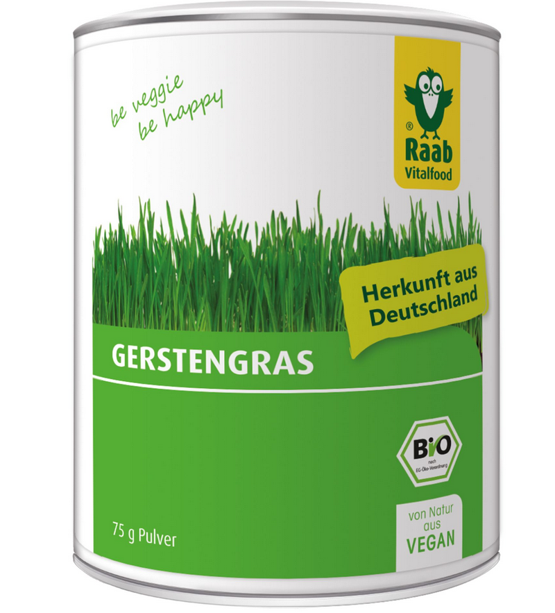 Raab Bio Gerstengras Pulver Dose 75 g