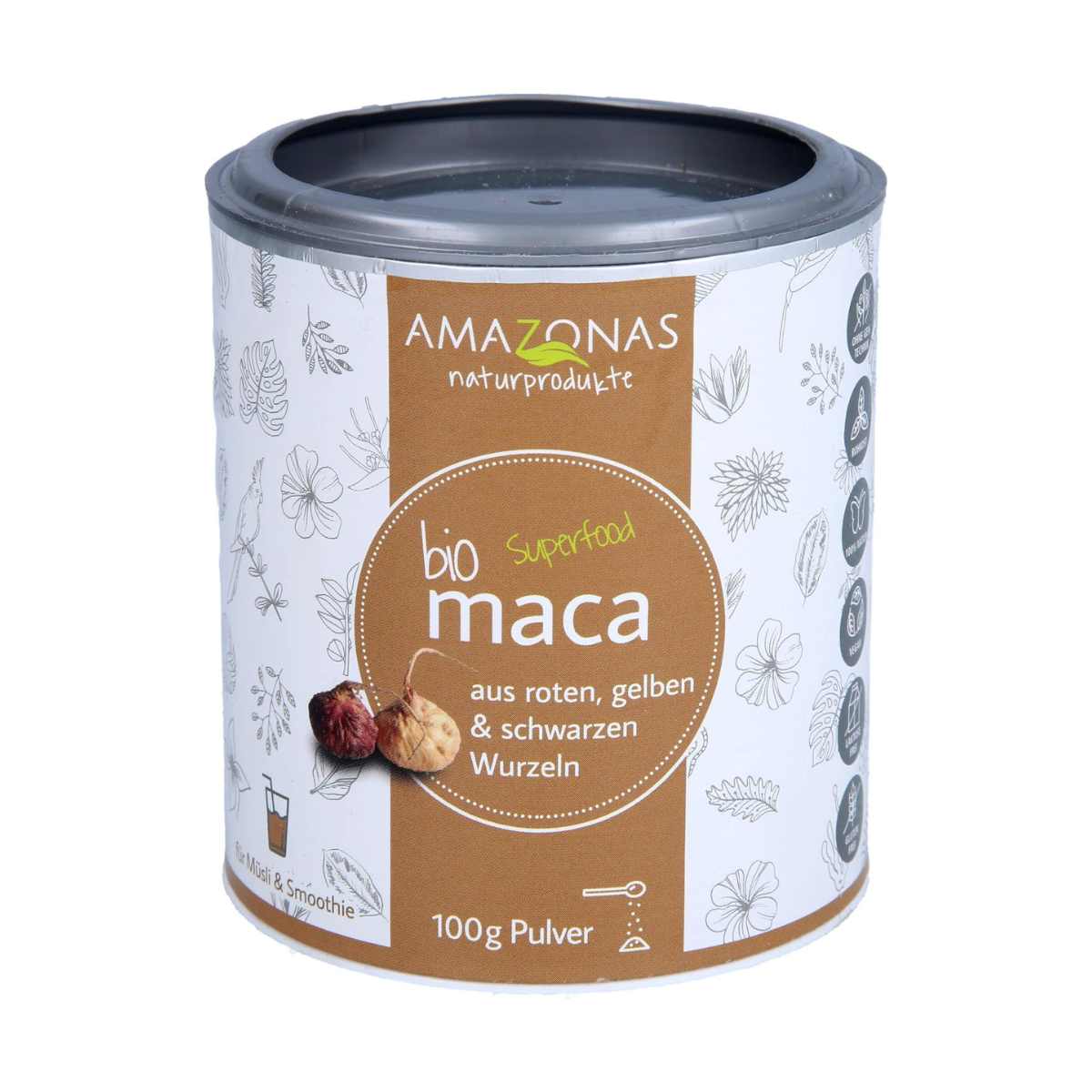 Amazonas maca Bio Pulver 100% pur Dose 100 g