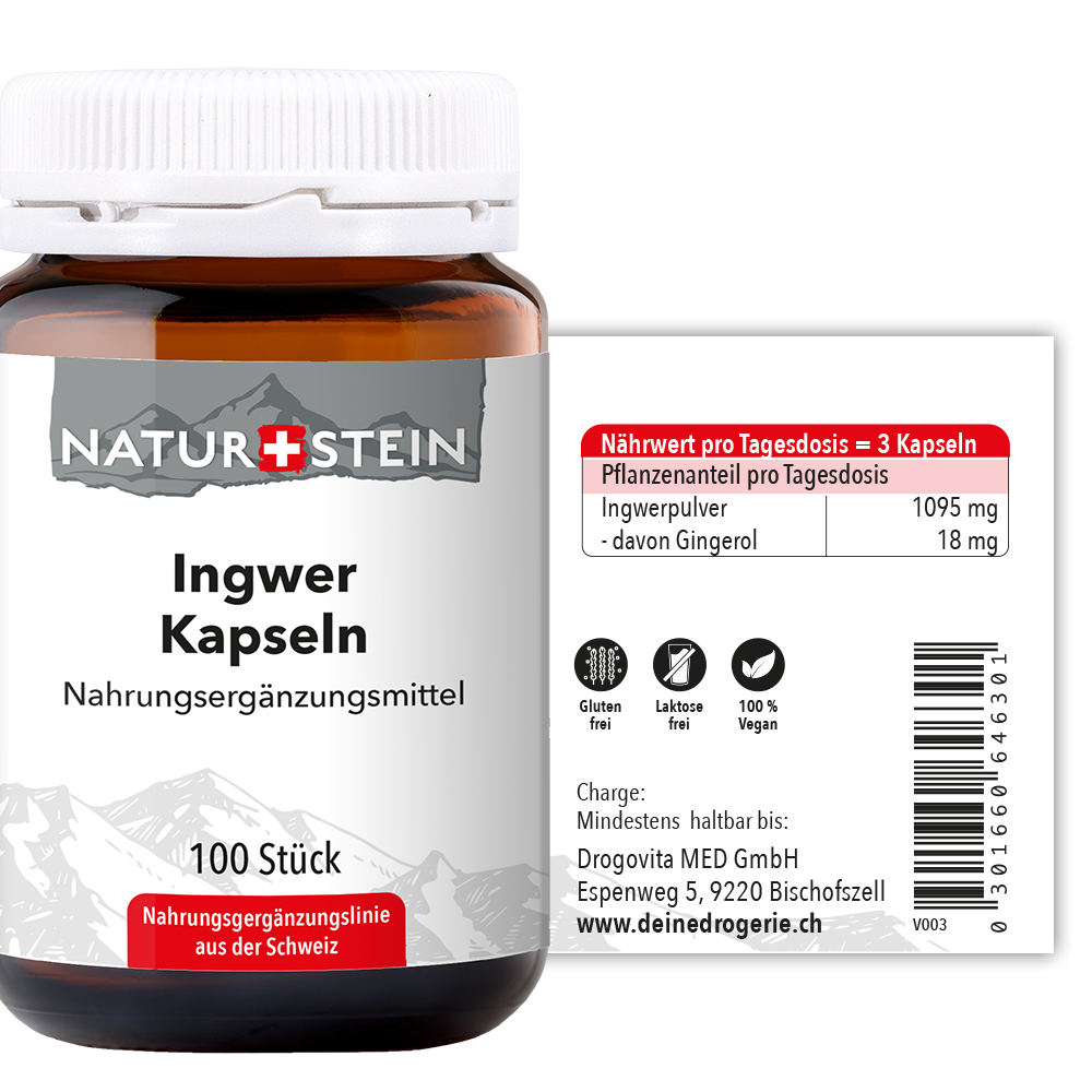 Naturstein Ingwer Kapseln 100 Stück