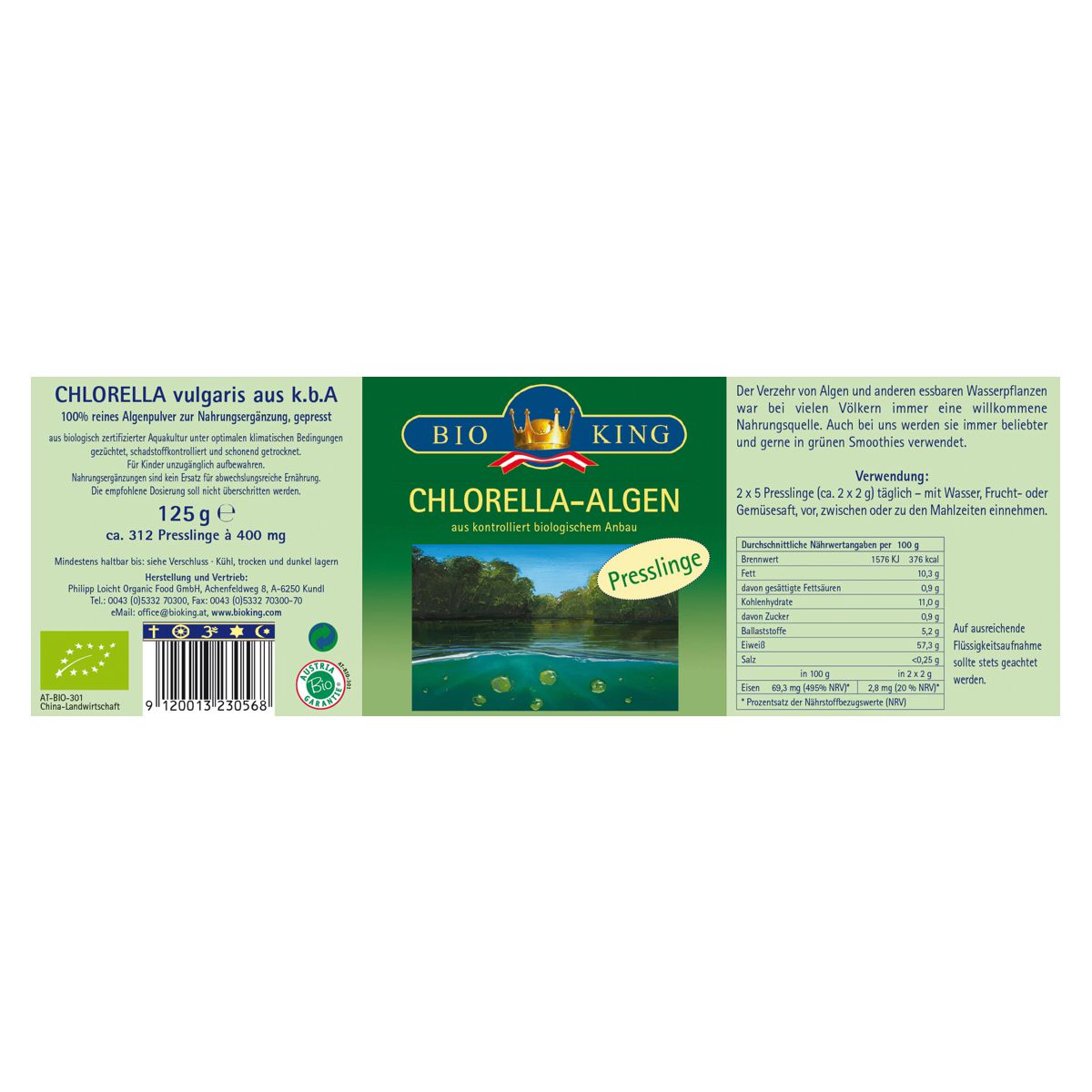 Bioking Chlorella Presslinge 250 g