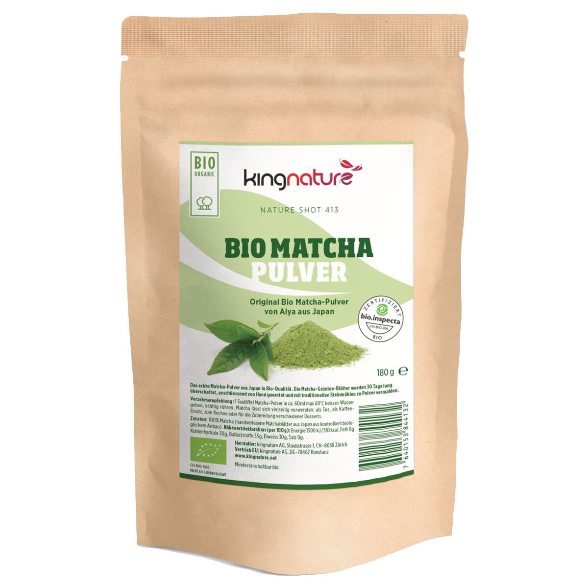 Kingnature Matcha Pulver Bio 180 g