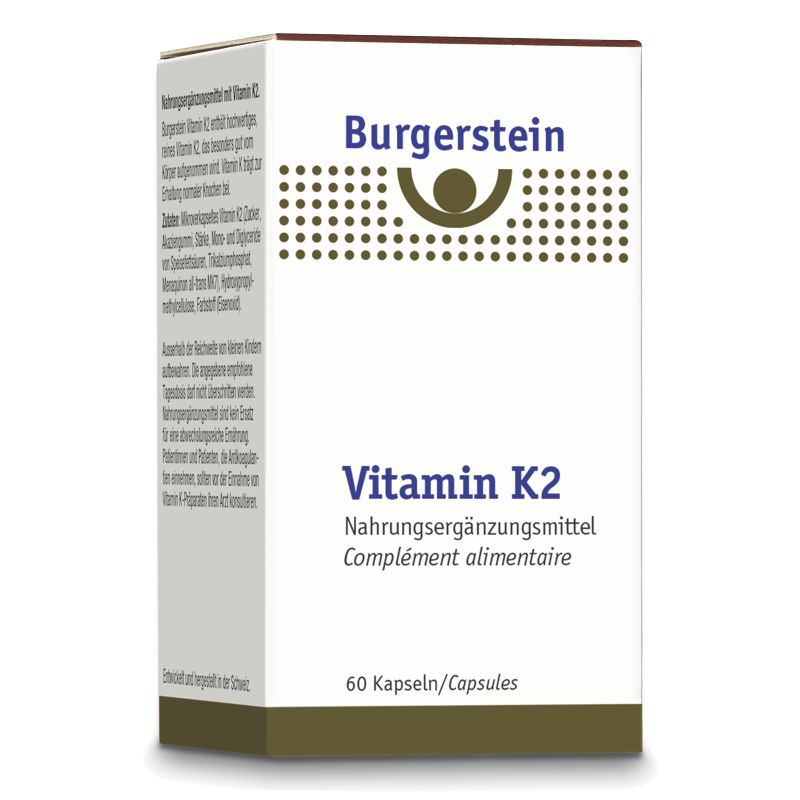 Burgerstein Vitamin K2 Kapseln 180 mcg Dose 60 Stück