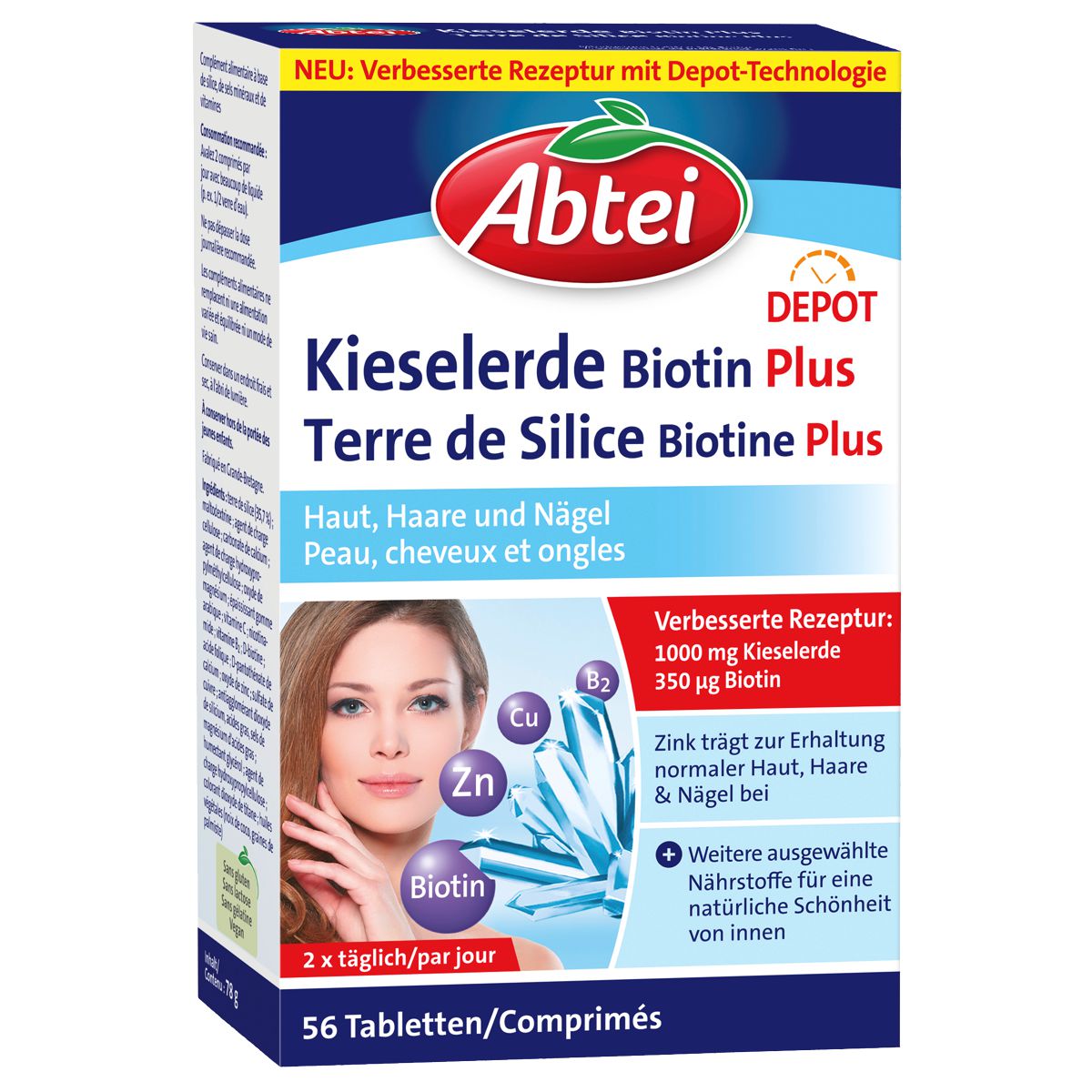 Abtei Kieselerde Biotin Plus Tabletten 56 Stück