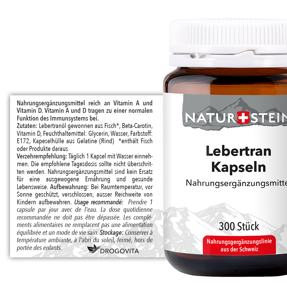 Naturstein Lebertran Kapseln 300 Stück