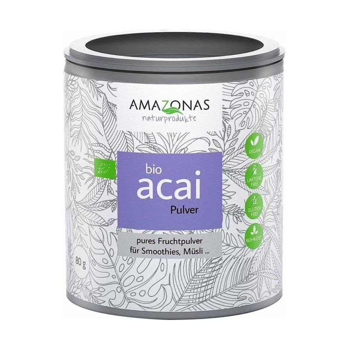 Amazonas acai Bio Fruchtpulver 100% pur Dose 80 g