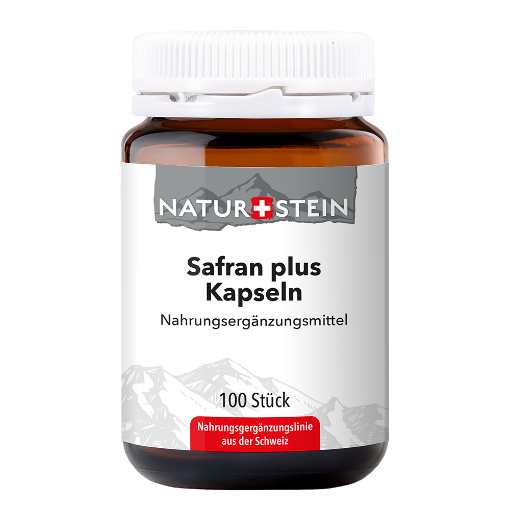 Naturstein Safran plus Kapseln Glas 100 Stück