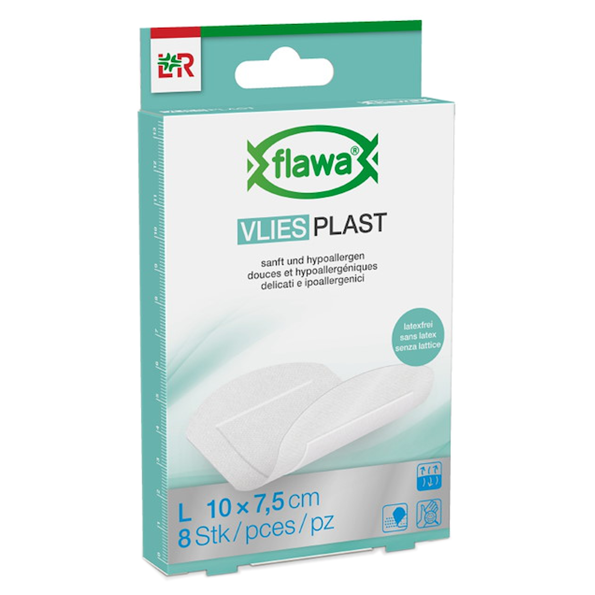 Flawa Vlies Plast Pflasterstrips 7.5 x 10 cm 8 Stück