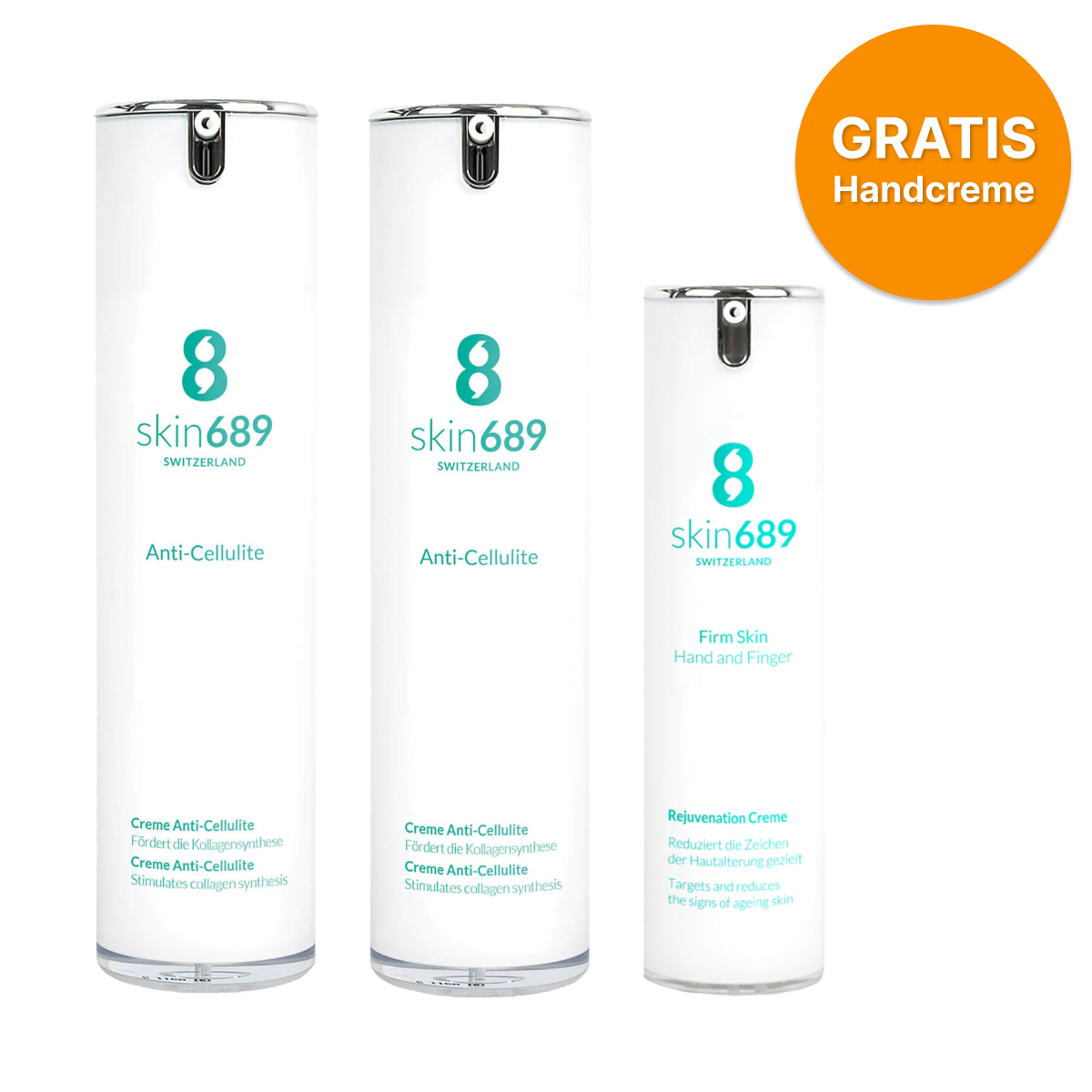 SKIN689 2x Anti-Cellulite Creme 100 ml + gratis Handcreme 40 ml