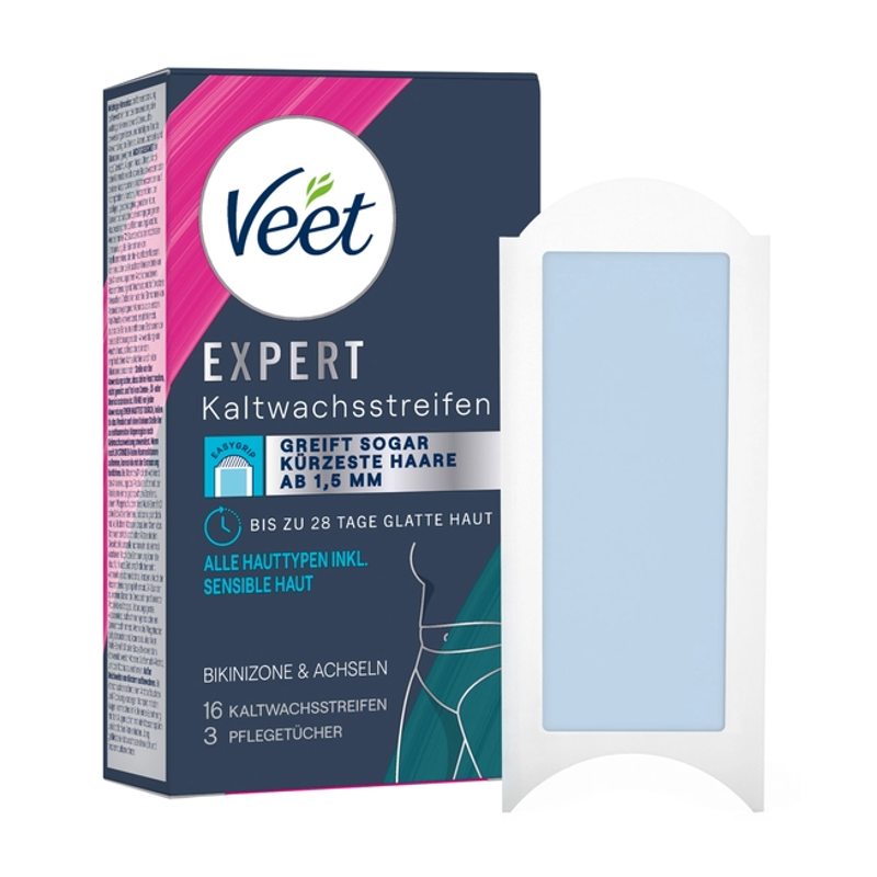 Veet Expert Kaltwachsstreifen Bikini & Achseln 16 Stück