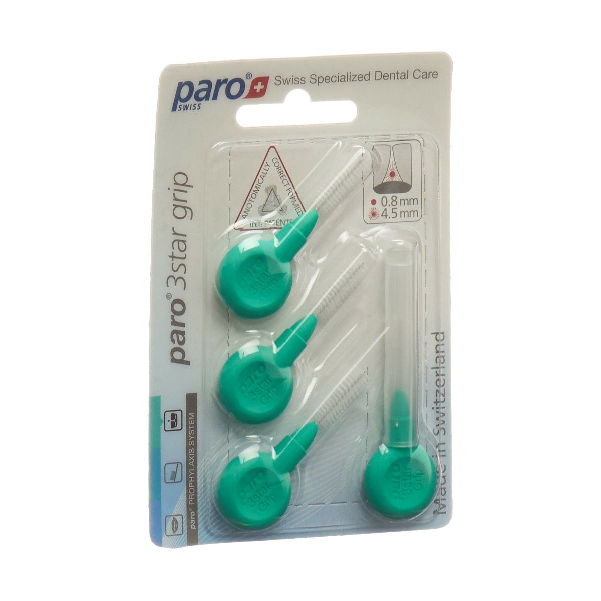 Paro 3Star-Grip 4,5mm medium grün zylin 4 Stück