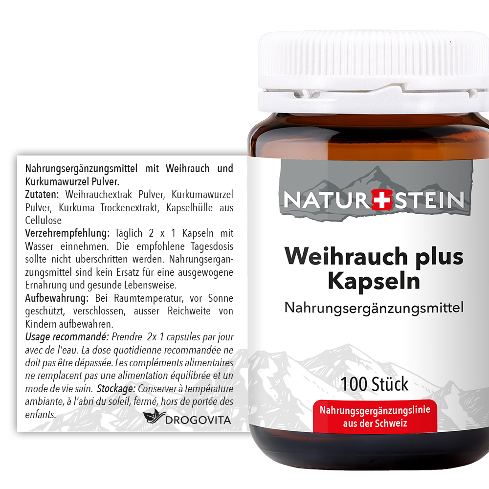 Naturstein Weihrauch plus Kapseln 100 Stück