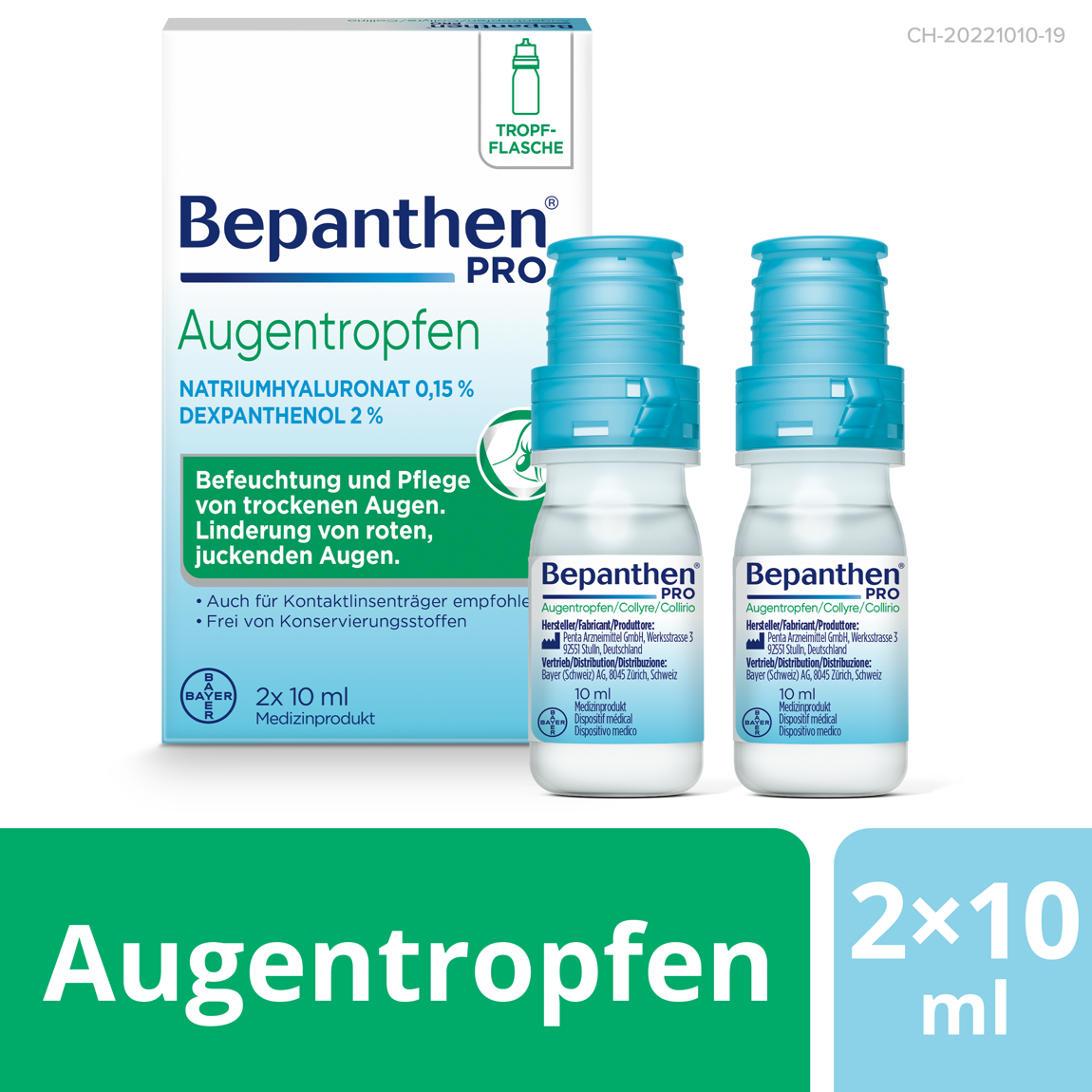 Bepanthen Pro Augentropfen 2 Flaschen 10 ml