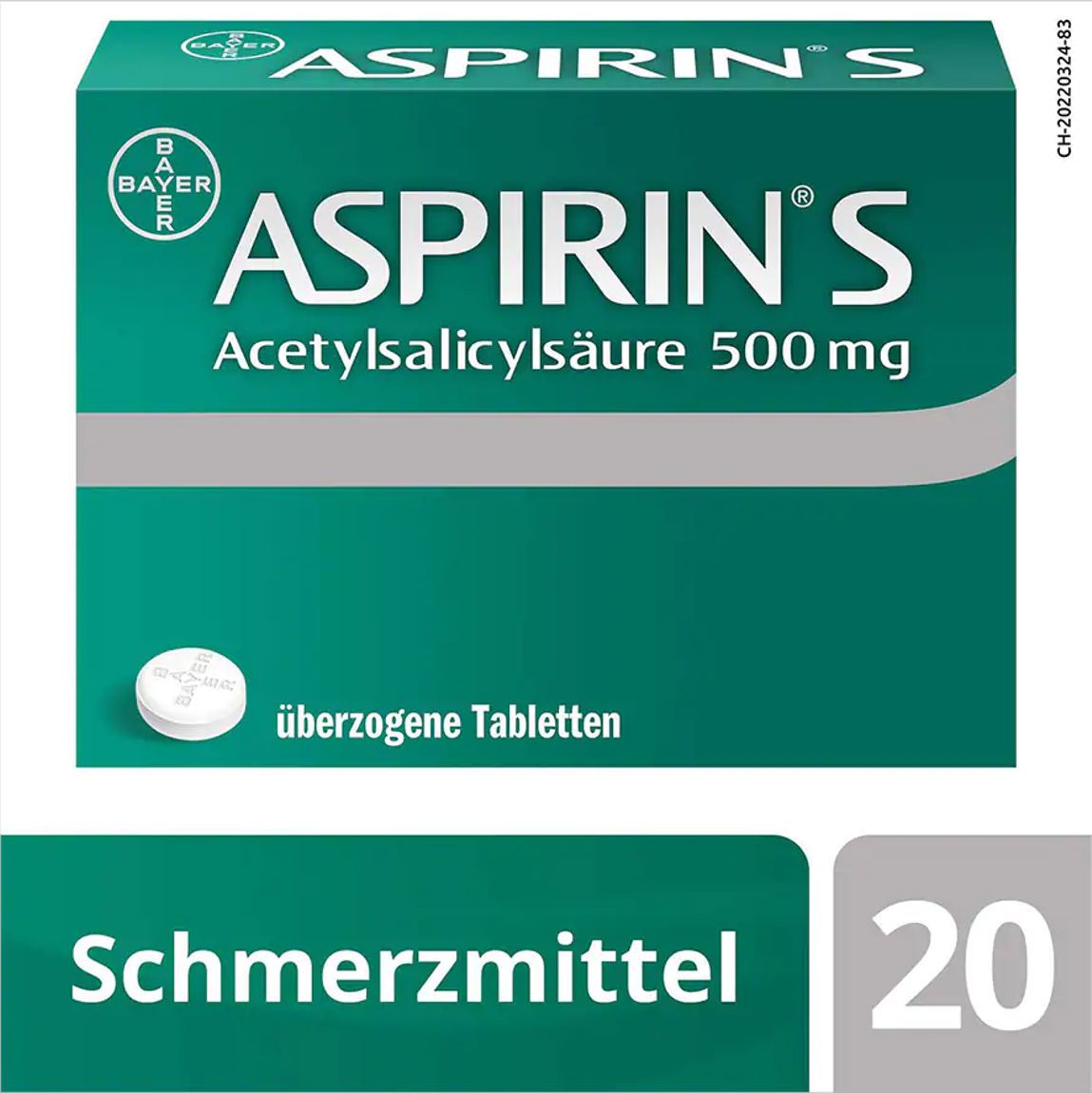 Aspirin S Tabletten 500 mg 20 Stück