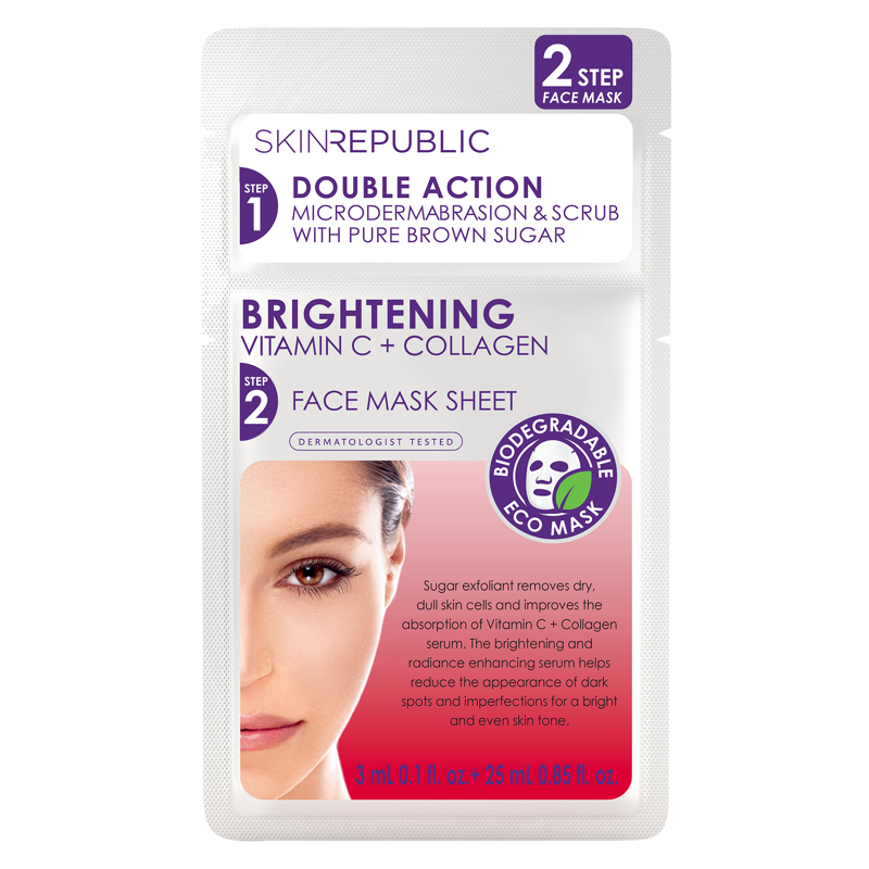 Skin Republic 2Step Brightening Vitamin C + Collagen Mask 25 ml