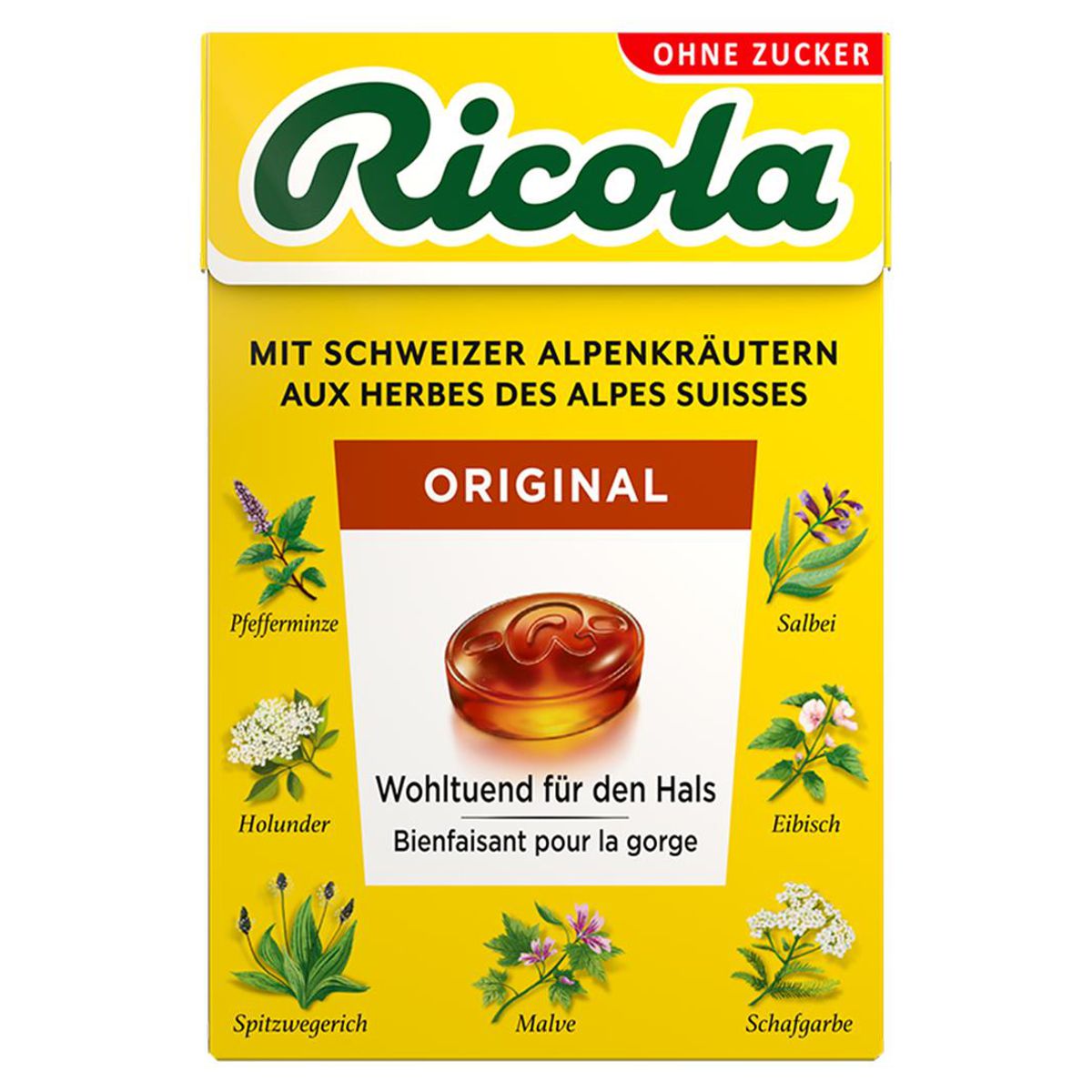 Ricola Original Bonbons ohne Zucker Box 50 g