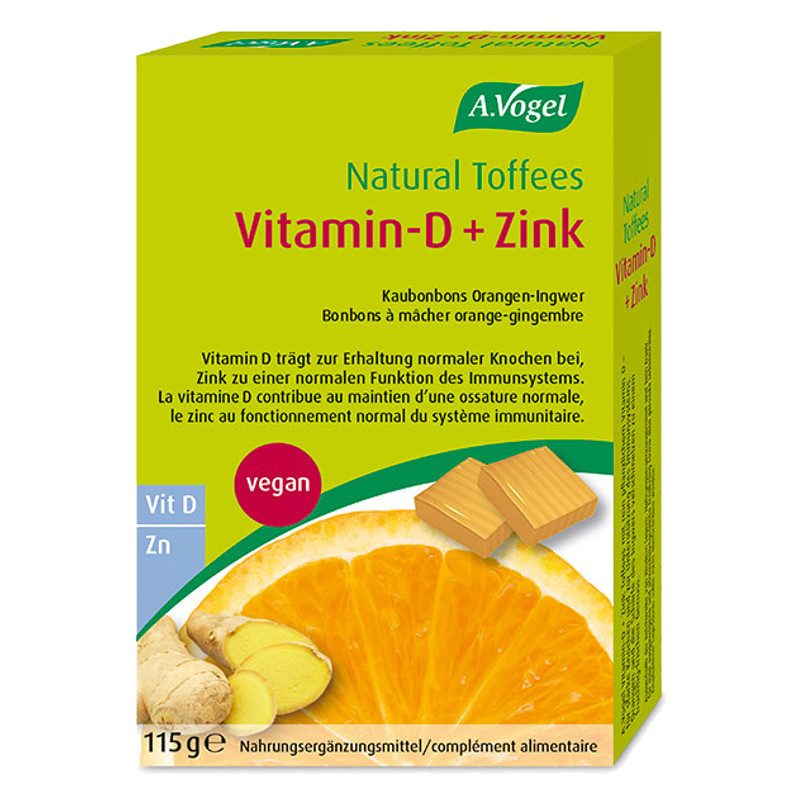 A.Vogel Natural Toffees Orangen-Ingwer mit Vitamin-D+Zink 115 g