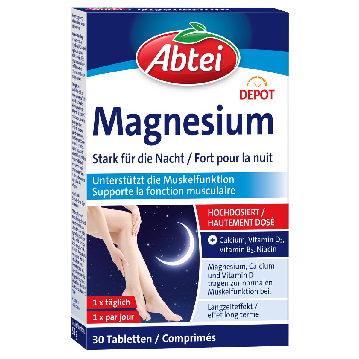 Abtei Magnesium stark für Nacht Tabletten Depot 30 Stück