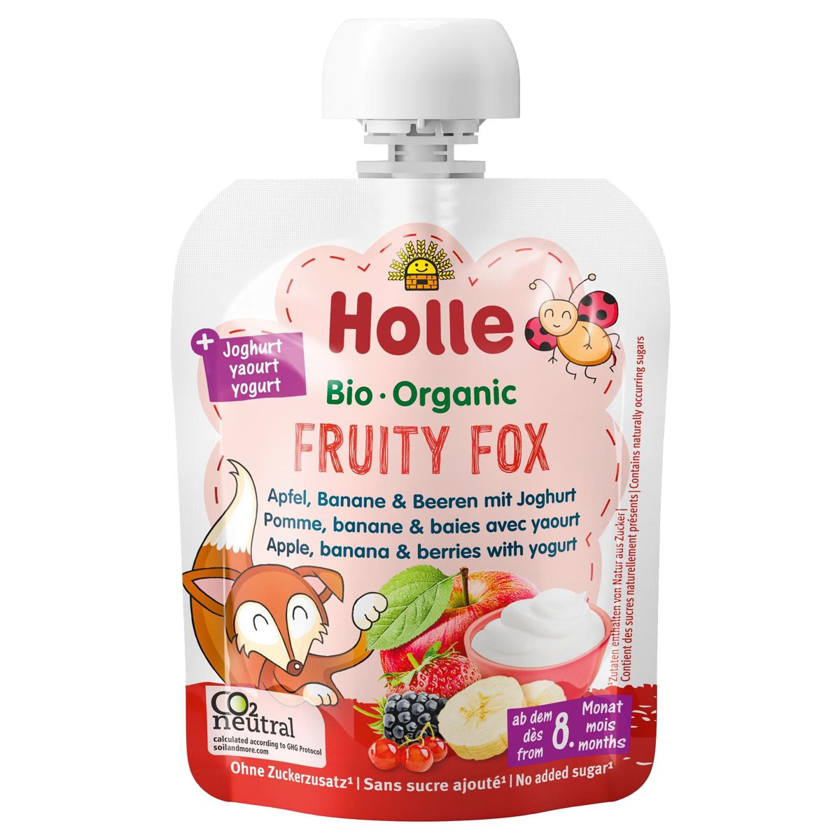 Holle Fruity Fox Apfel Banane & Beere mit Joghurt 6x 85g