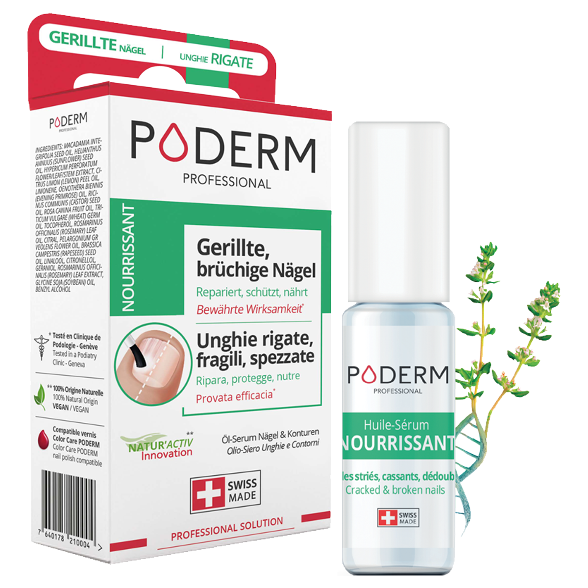 Poderm Öl-Serum gerillte, brüchige Nägel Nourrissante 8 ml