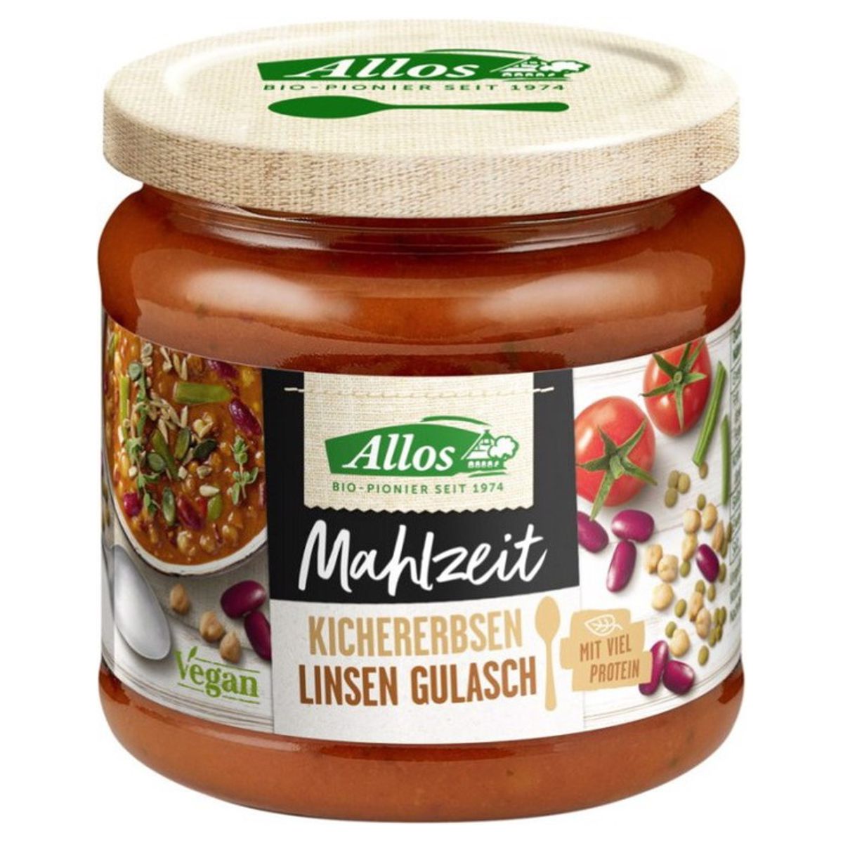 Allos Kichererbsen-Linsen-Gulasch Glas 350 g