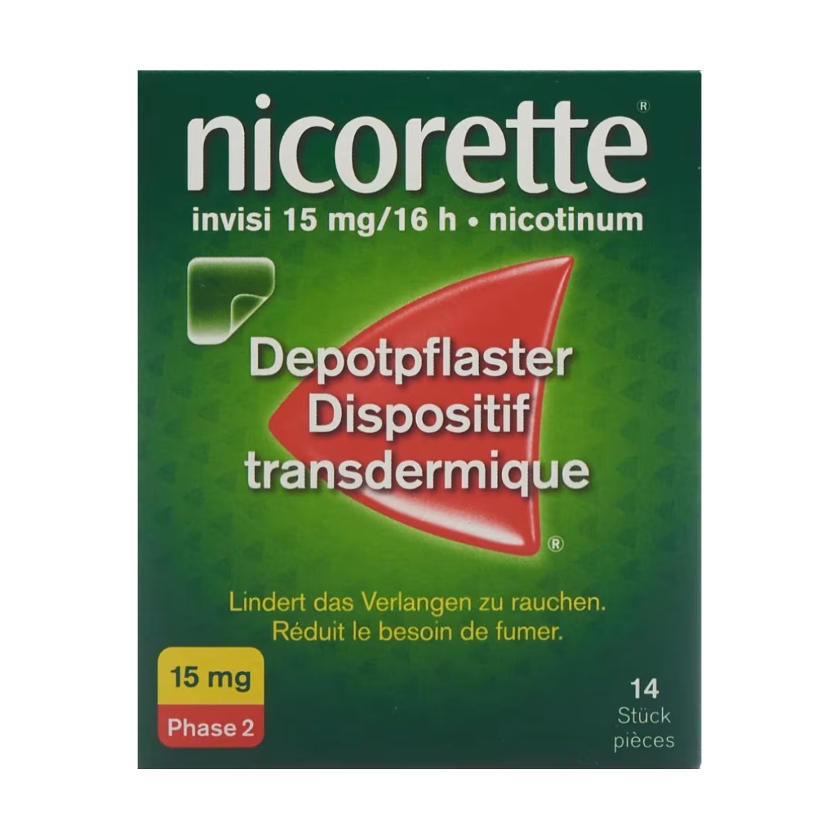 Nicorette Invisi Patch 15 mg/16 h 14 Stück