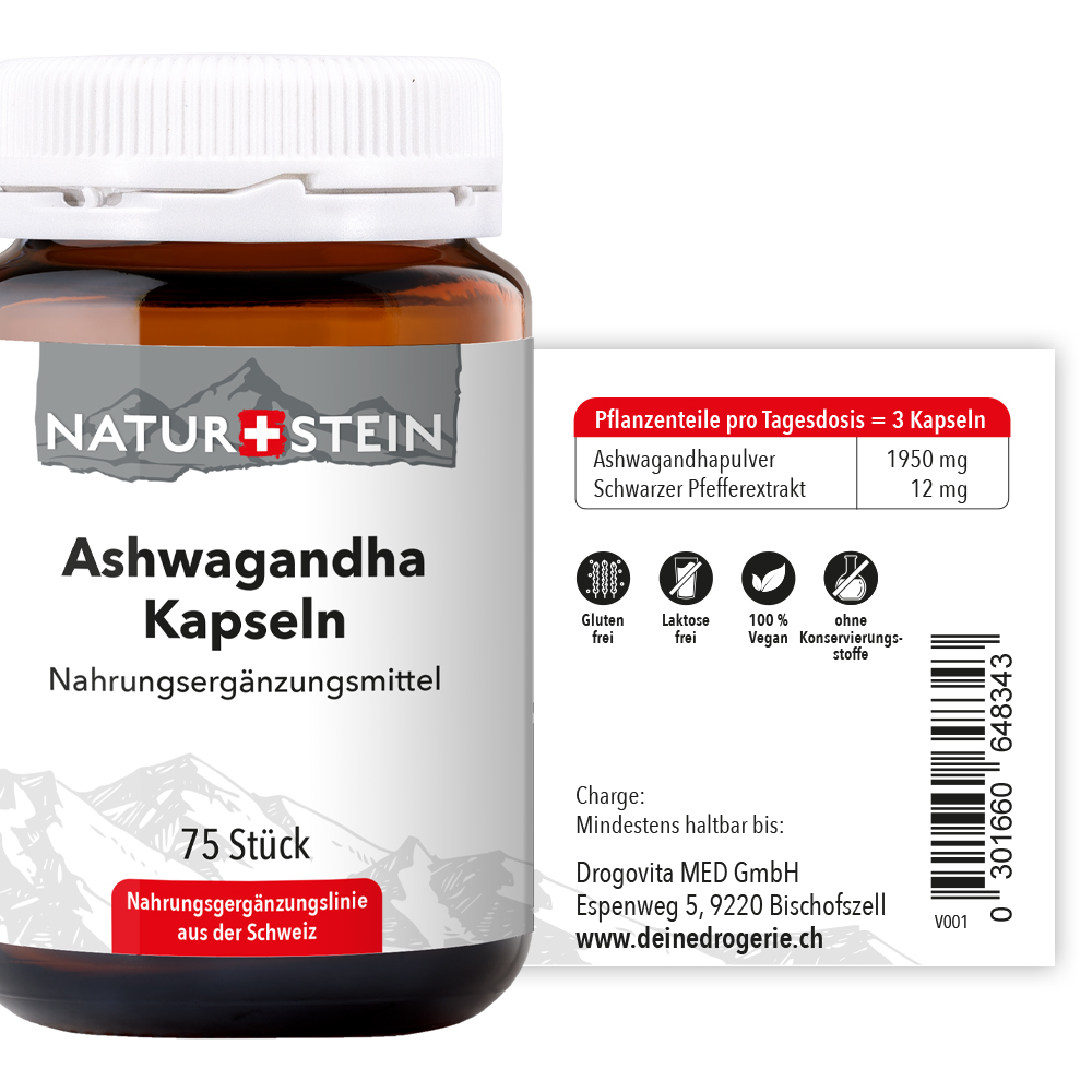 Naturstein Ashwagandha Kapseln 75 Stück