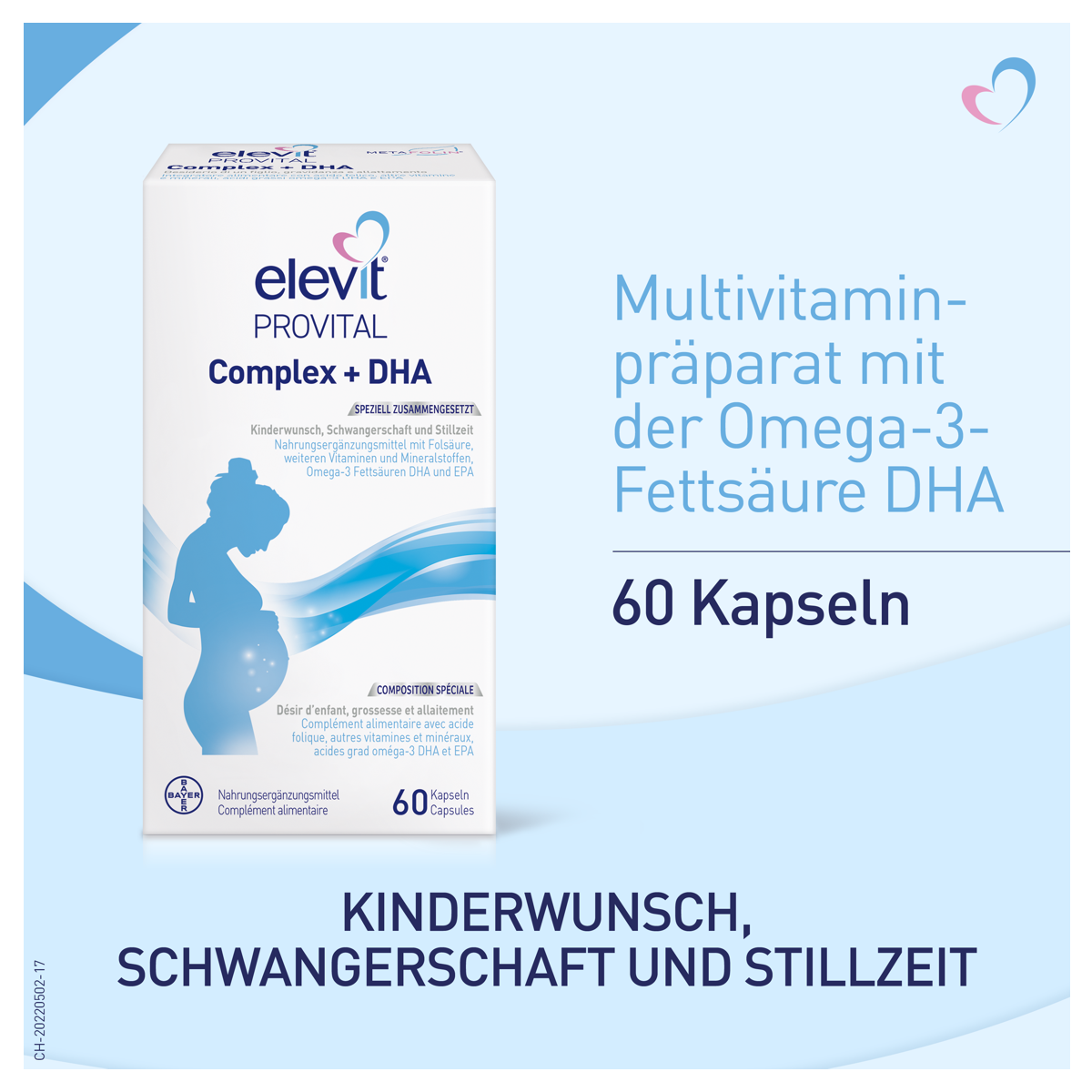 Elevit Provital Complex + DHA Kapseln 60 Stück