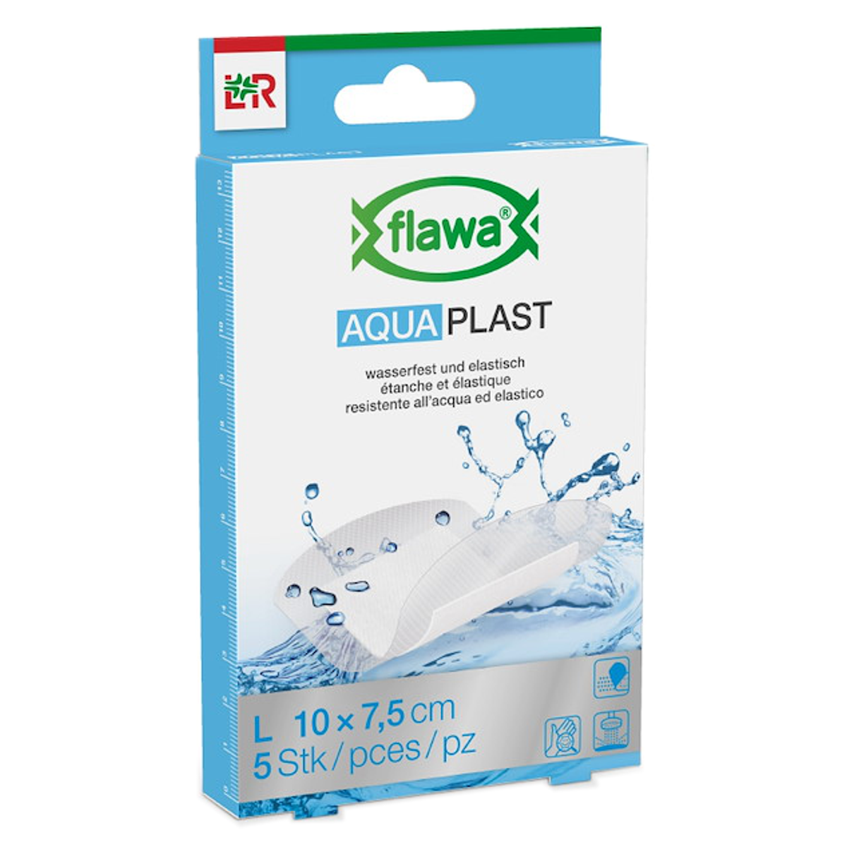 Flawa Aqua Plast Pflaster 7.5x10 cm wasserfest 5 Stück