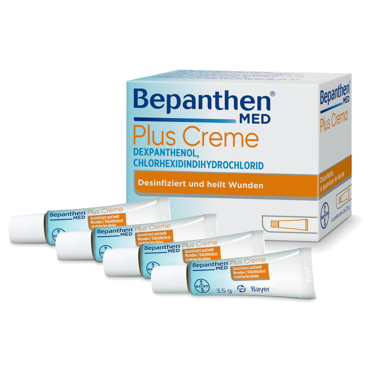 Bepanthen Med Plus Creme 5% 4 Tuben 3.5 g