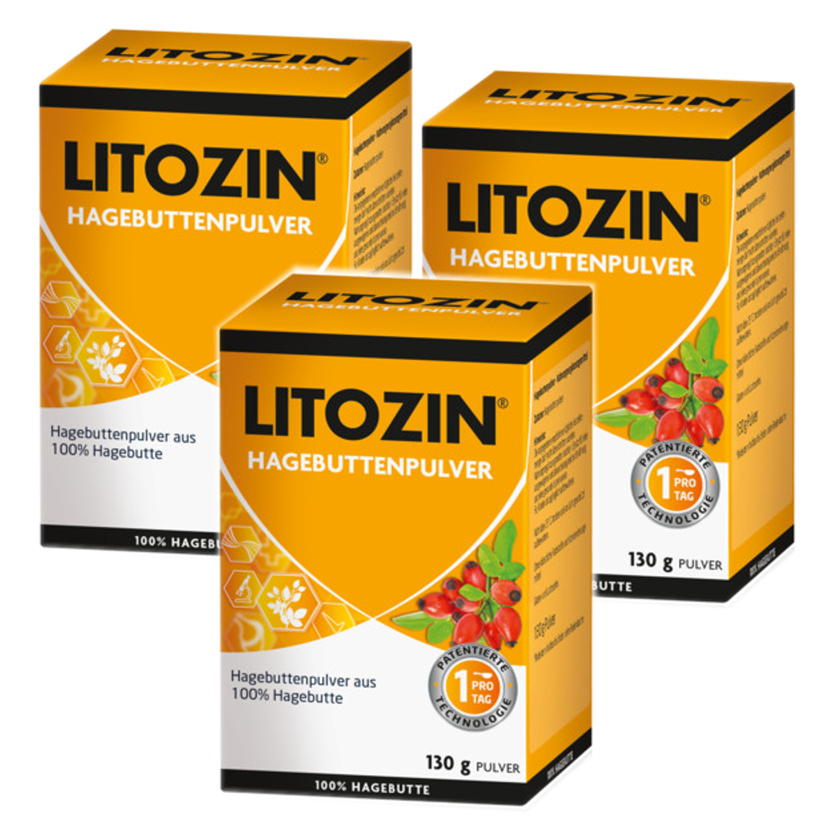 Litozin Hagebuttenpulver Dose 3x 130 g