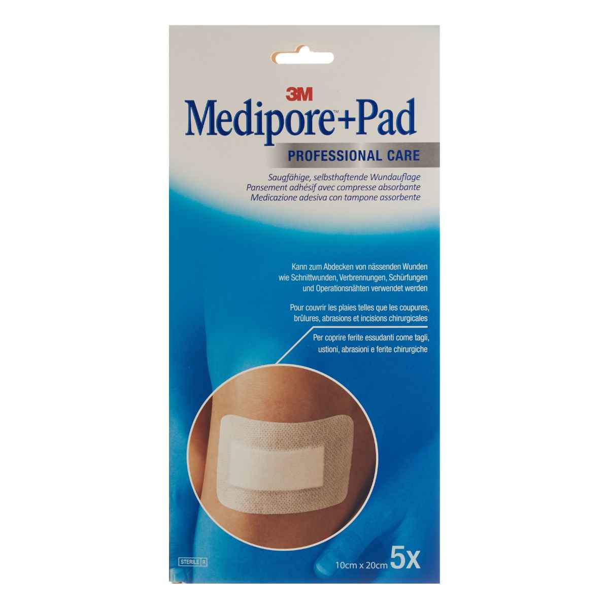 3M MEDIPORE+PAD 10x20cm Wundkissen 5x15.5cm 25 Stück