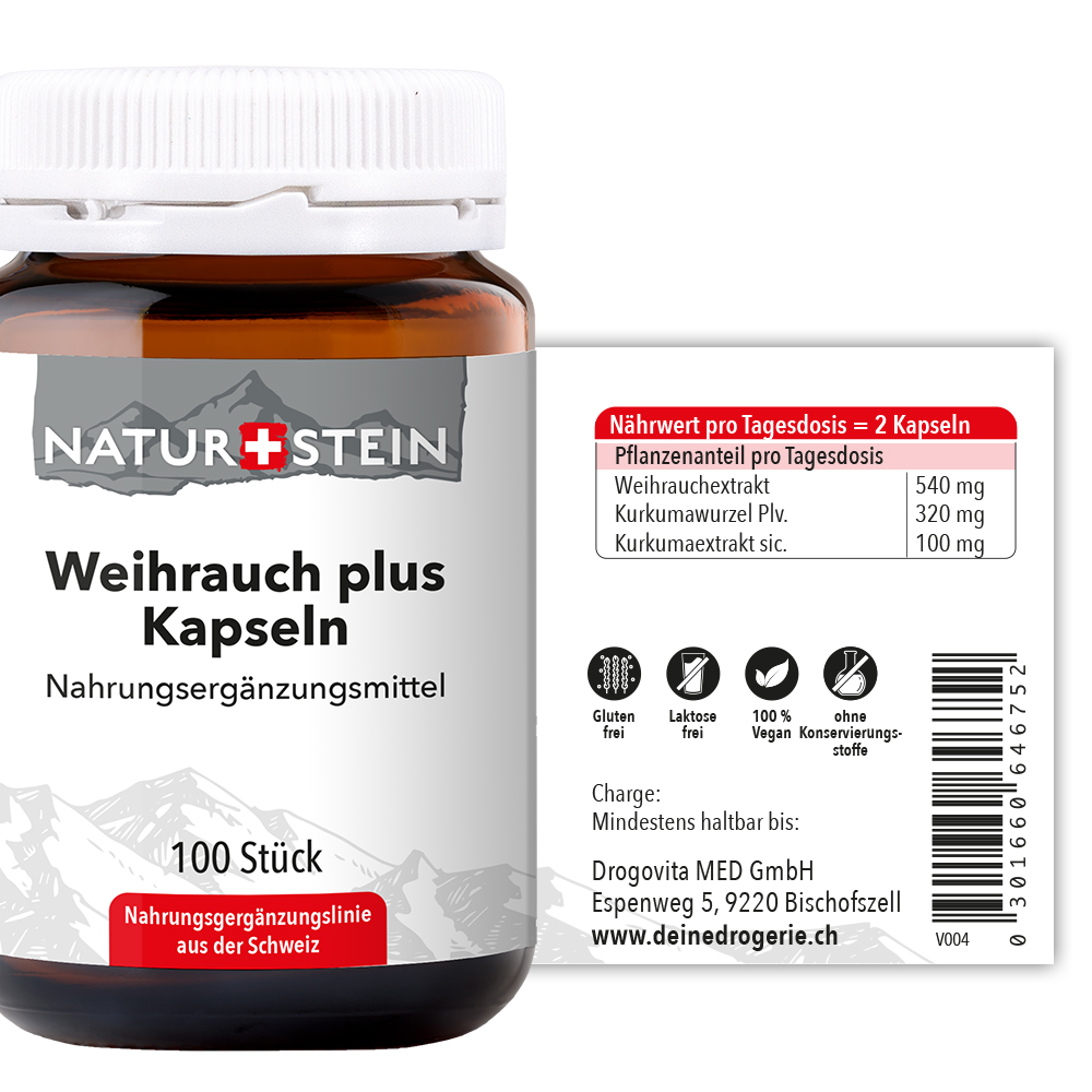 Naturstein Weihrauch plus Kapseln 100 Stück