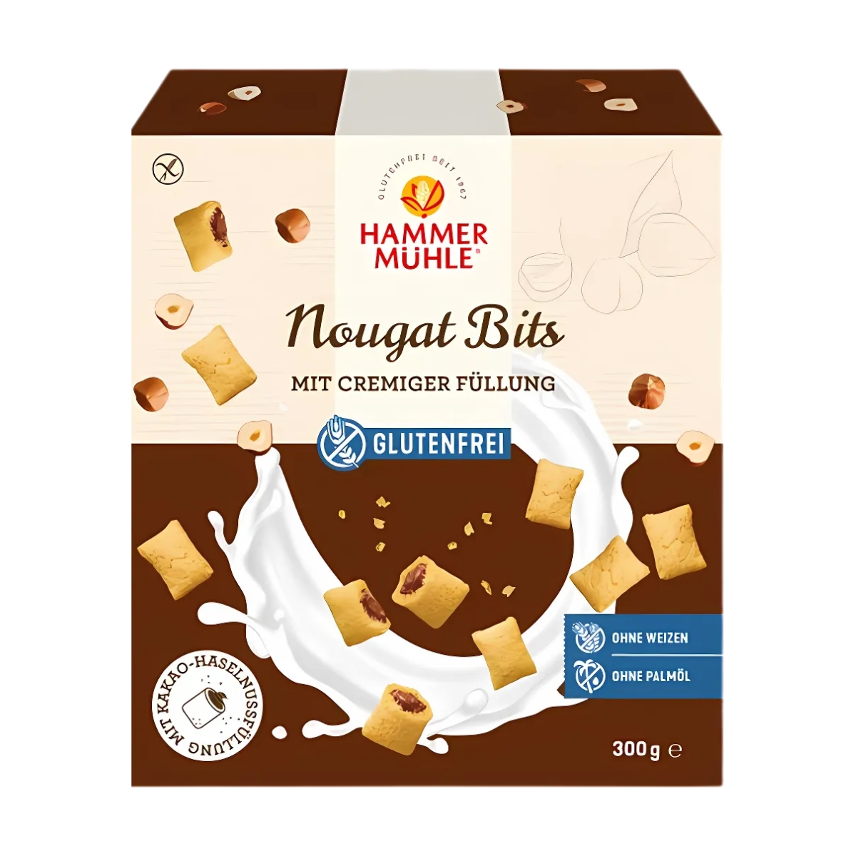 Hammermühle Nougat Bits Schokoladenkissen glutenfrei 300 g