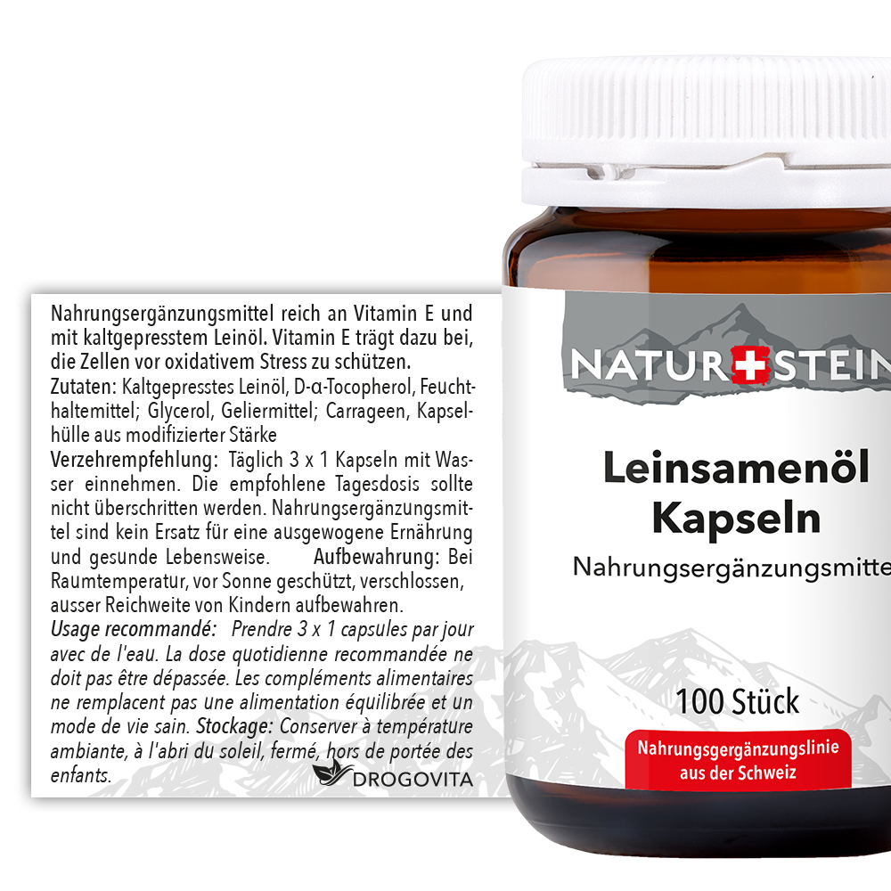 Naturstein Leinsamenöl Kapseln 100 Stück