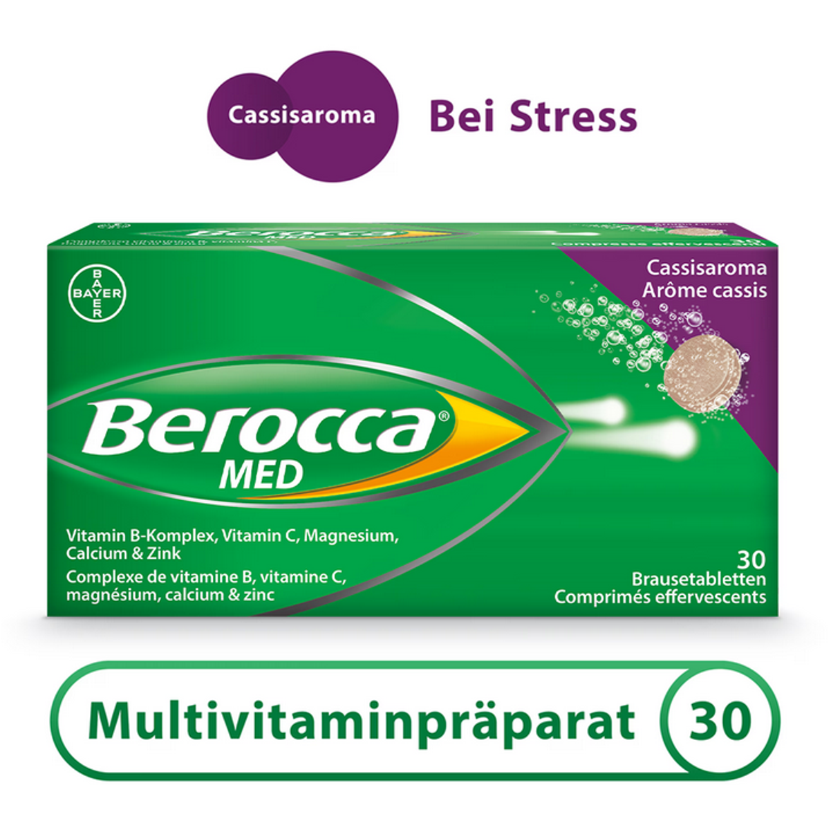 Berocca Med Brausetabletten Cassisaroma 30 Stück Wirkung