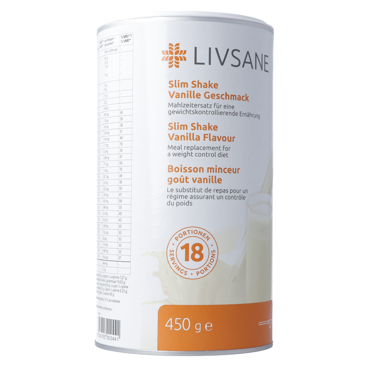 LIVSANE Slim Shake Vanille Geschmack 450 g