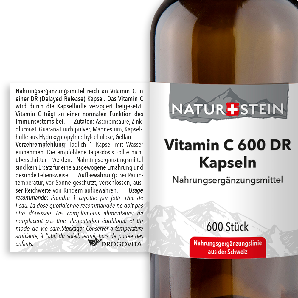 Naturstein Vitamin C 600 DR Kapseln 600 Stück
