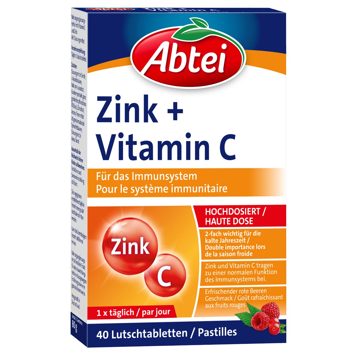 Abtei Zink + C Lutschtabletten 40 Stück