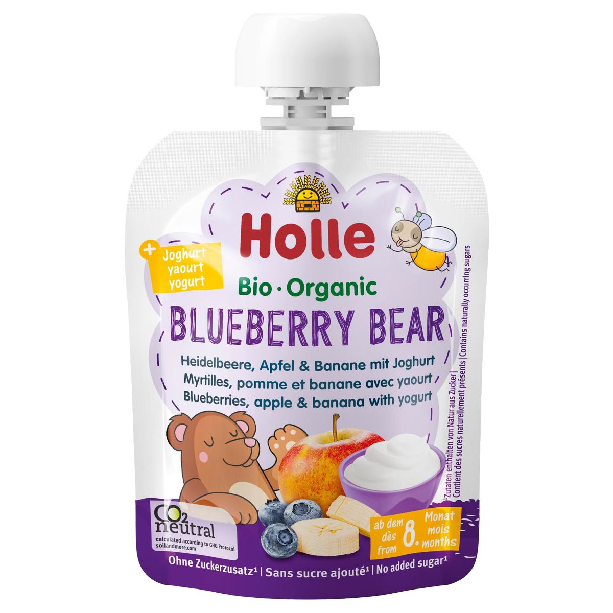 Holle Blueberry Bear Pouchy Heidelbeere Apfel Banane Joghurt 6x 85 g